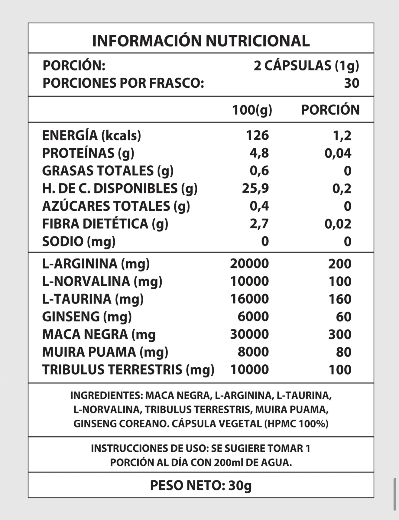 TESTO POWER 1000MG 60CAPS - Imagen 2