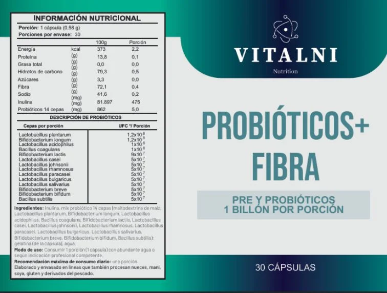 Probioticos y Fibra 30 Caps - Imagen 2